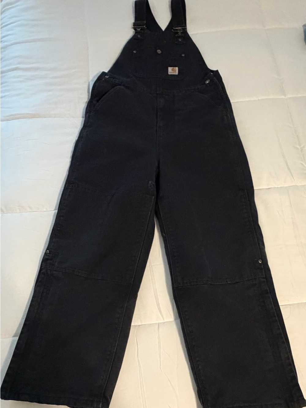 Carhartt Kids Black Bib Overalls with Logo Patch